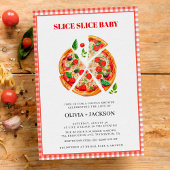 Informele moderne pizzafeest trouwkoppel bruiloft kaart