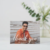 Informele Script en Foto Afstudeer Dankjewel Briefkaart (Staand voorkant)