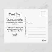 Informele Script en Foto Afstudeer Dankjewel Briefkaart (Achterkant)