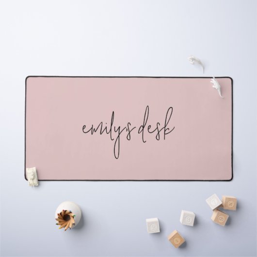 Informele scriptnaam Plain Blush Pink Bureaumat (Kindertafel)