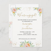 Informele uitnodiging voor bloemenverlovingsfeest (Voorkant / Achterkant)