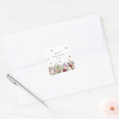 Informele Vlinder Bloem Bruiloft Feest Vierkante Sticker (Envelop)