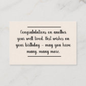 Infos carte - Message anniversaire - Une vie bien (Dos)