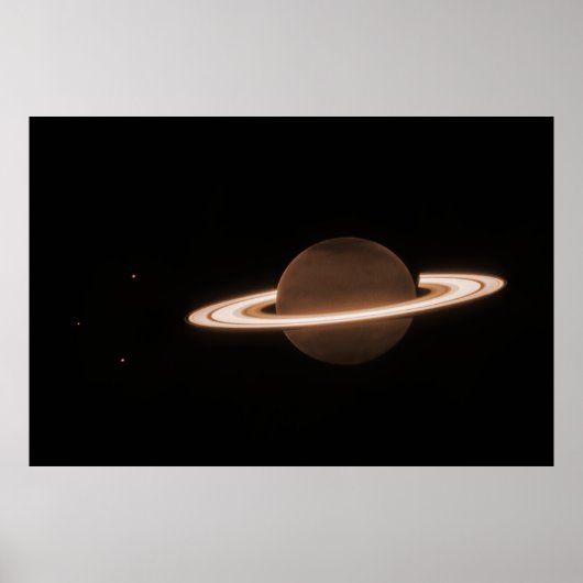 Infrarood Saturnus | JWST Poster (Voorkant)