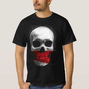 Infrarood Schedel: Gestippeld Ontwerp in Schakerin T-shirt