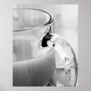 Infrarood, Zwart & Wit,kop, glas, koffie, Poster