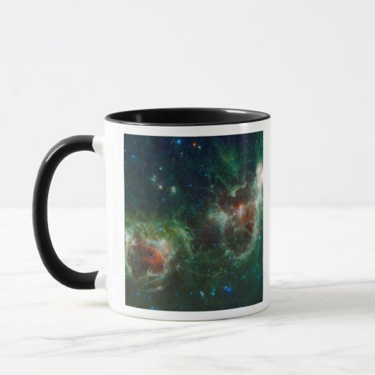 Infraroodmozaïek van de nebulae van Heart en Soul Mok (Links)