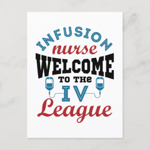 Infusieverpleegster Welkom bij de I.V. League Briefkaart