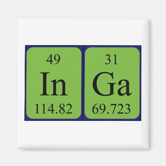 Inga aimant de nom de table périodique (Devant)