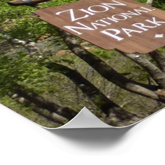 Ingang naar het Nationaal Park Zion in Utah Poster (Hoek)