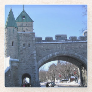Ingang naar Old Quebec City, Quebec, Canada Glazen Onderzetter