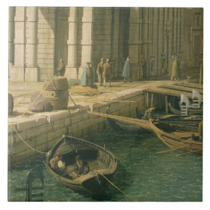 Ingang op het Grote Kanaal: Zoekend West, c.1738- Tegeltje