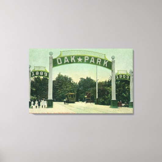 Ingang op het Uitzicht van het Oak Park Canvas Afdruk (Voorkant)