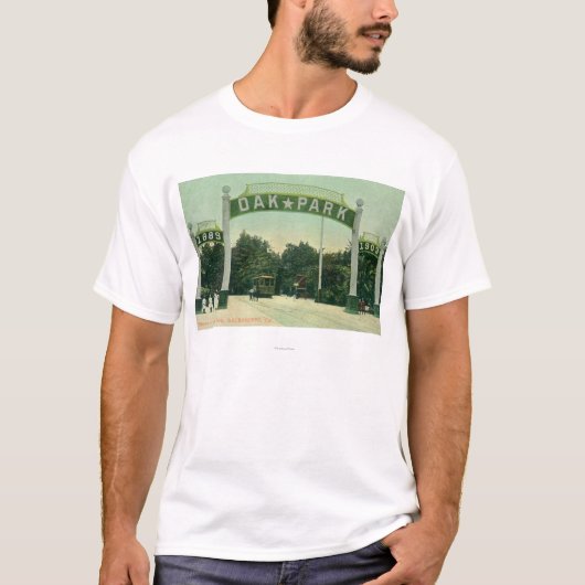 Ingang op het Uitzicht van het Oak Park T-shirt (Voorkant)