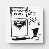 Ingang van de Potholing Club. Potholing grap. grap Fotoplaat (Voorkant)