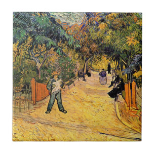 Ingang van het publieke park door Vincent van Gogh Tegeltje