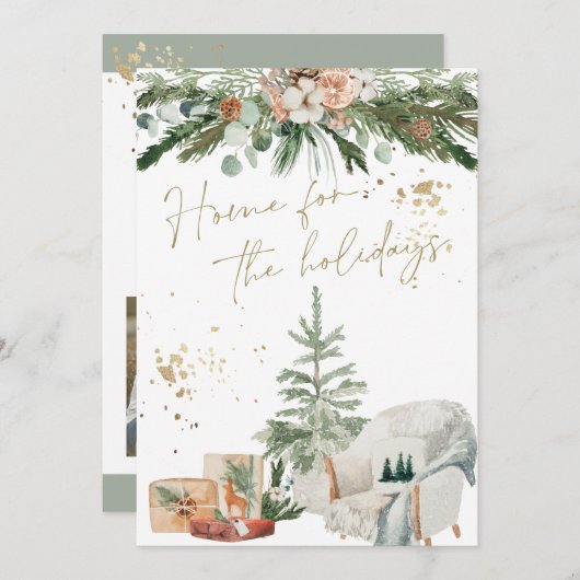 INGE Carte de Noël scandinave chaleureuse et confo (Devant / Derrière)