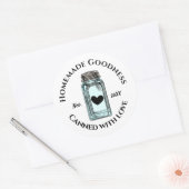 Ingeblikt met Love Homemade Goodness Mason Jar Dat Ronde Sticker (Envelop)