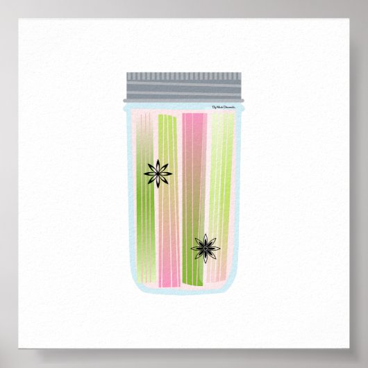 Ingeblikt voedsel - geplukte rabarber poster (Voorkant)