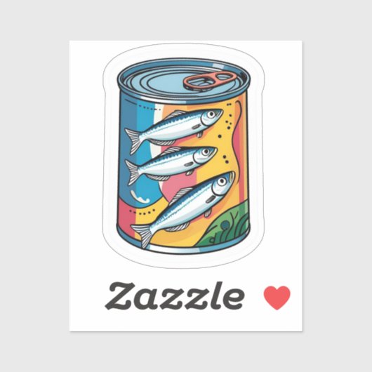 Ingeblikte sardines sticker (Vel)