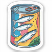 Ingeblikte sardines sticker (Voorkant)