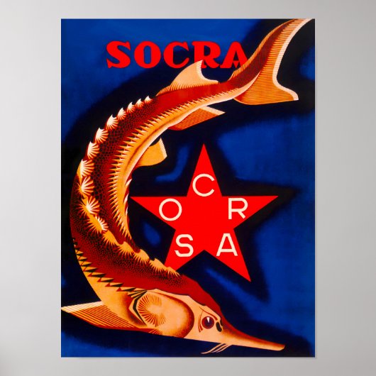 "Ingeblikte Sturgeon Socra"  Sovjet-Poster Poster (Voorkant)