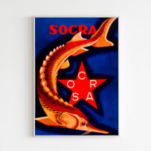 "Ingeblikte Sturgeon Socra"  Sovjet-Poster