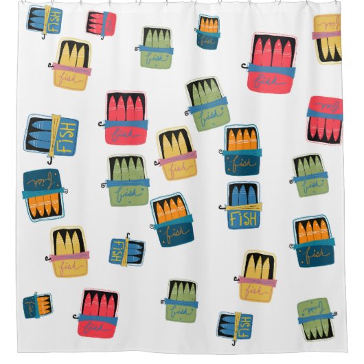 Ingeblikte vis douchegordijn (Voorkant)