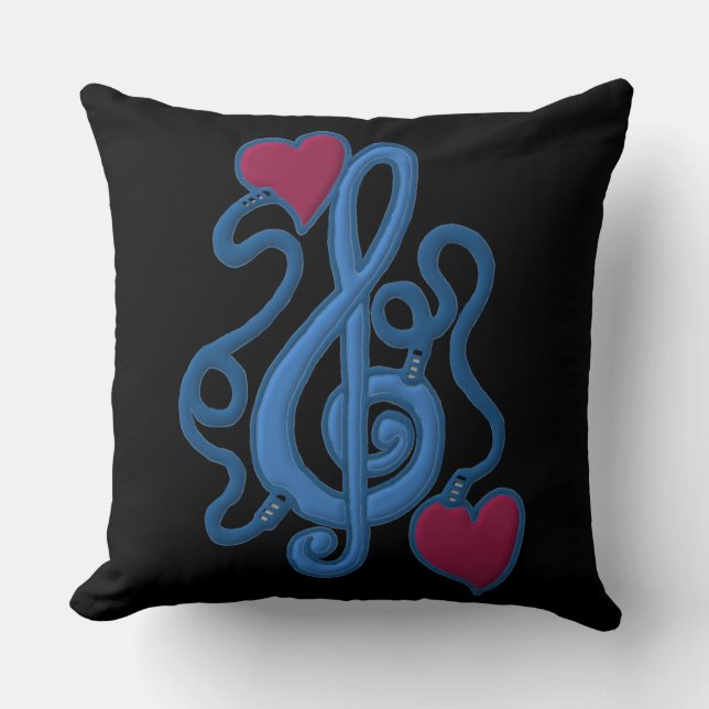 Ingebouwd op muziek Reversible Blue Note Pillow Kussen (Voorkant)