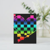 ingecheckt hart. v1. briefkaart (Staand voorkant)