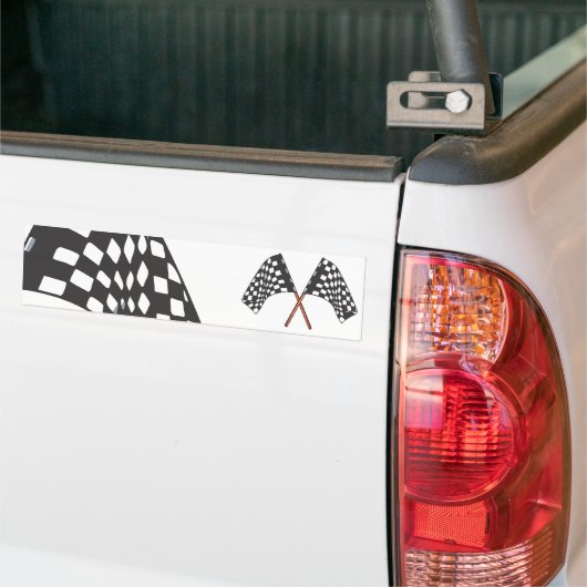 ingecheckte vlag bumpersticker (Op Truck)