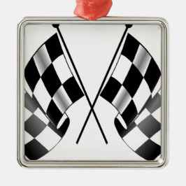 ingecheckte vlag metalen ornament