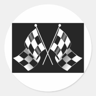 ingecheckte vlag ronde sticker