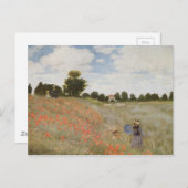 Ingediende de Papaver van Monet Briefkaart (Voorkant / Achterkant)