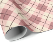 ingedrukte tartaankleurige klassieke beige bruine cadeaupapier (Rol Hoek)