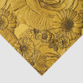 Ingegraveerde Flowers-Gold-Tissue Wrapping Tissuepapier (Detail)