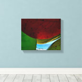 Ingelijst door Natuur - Tropische bladeren en ocea Canvas Afdruk (Insitu (Houten vloer))