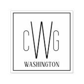 Ingelijst Eenvoudig 3 Initiele Letter Monogram Naa Zelfinktende Stempel (Design)