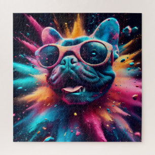 Ingelijst in Cool: Frans Bulldog portret Legpuzzel