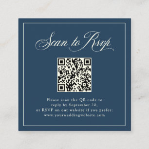 Ingelijste blauwe Italiaanse elegantie   RSVP met  Informatiekaartje