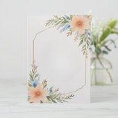 Ingelijste bloemen blanco kaart (Staand voorkant)