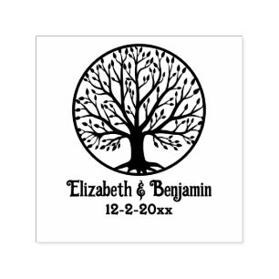 Ingelijste Boom des Levens #4 Huwelijk Echtpaar Na Zelfinktende Stempel