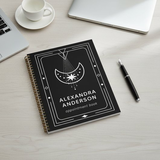 Ingelijste Celestial Starry Crescent Moon Afspraak Planner