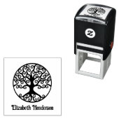 Ingelijste Curly Tree of Life met optionele naam Zelfinktende Stempel (In situ)