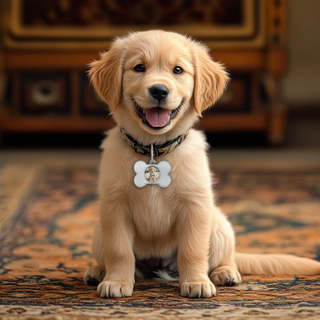 Ingelijste Dog Bone Label Huisdieren Naamplaatje (Dog Bone ID Tag)