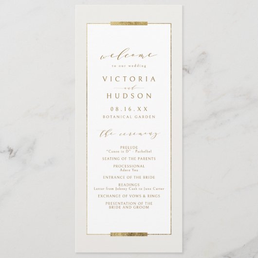 Ingelijste Elegantie Eenvoudig Modern Classy Bruil Programma (Voorkant)