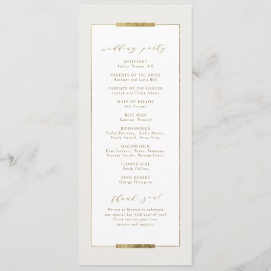 Ingelijste Elegantie Eenvoudig Modern Classy Bruil Programma (Achterkant)