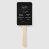 Ingelijste Elegantie Zwart Eenvoudig huwelijksprog Handwaaier (Achterkant)