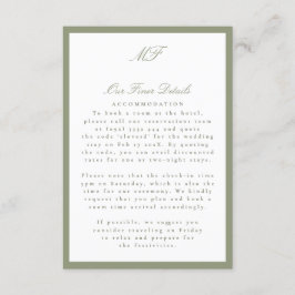 Ingelijste Formele Tuxedo Sage Wedding Details Inf Informatiekaartje