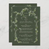Ingelijste Groen Monogram Eucalyptus Green Wedding Menu (Voorkant / Achterkant)